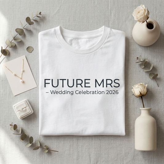 Future Mrs Wedding Celebration Shirt, Minimalist Bridal Shower Tee, Custom Date Top