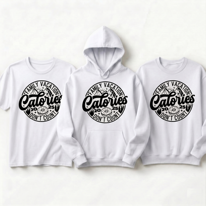 Custom Family Vacation 2026 Shirt, Calories Don't Count Matching Family Trip Hoodie, Personalized Group Travel Sweatshirt, Vacation Gift