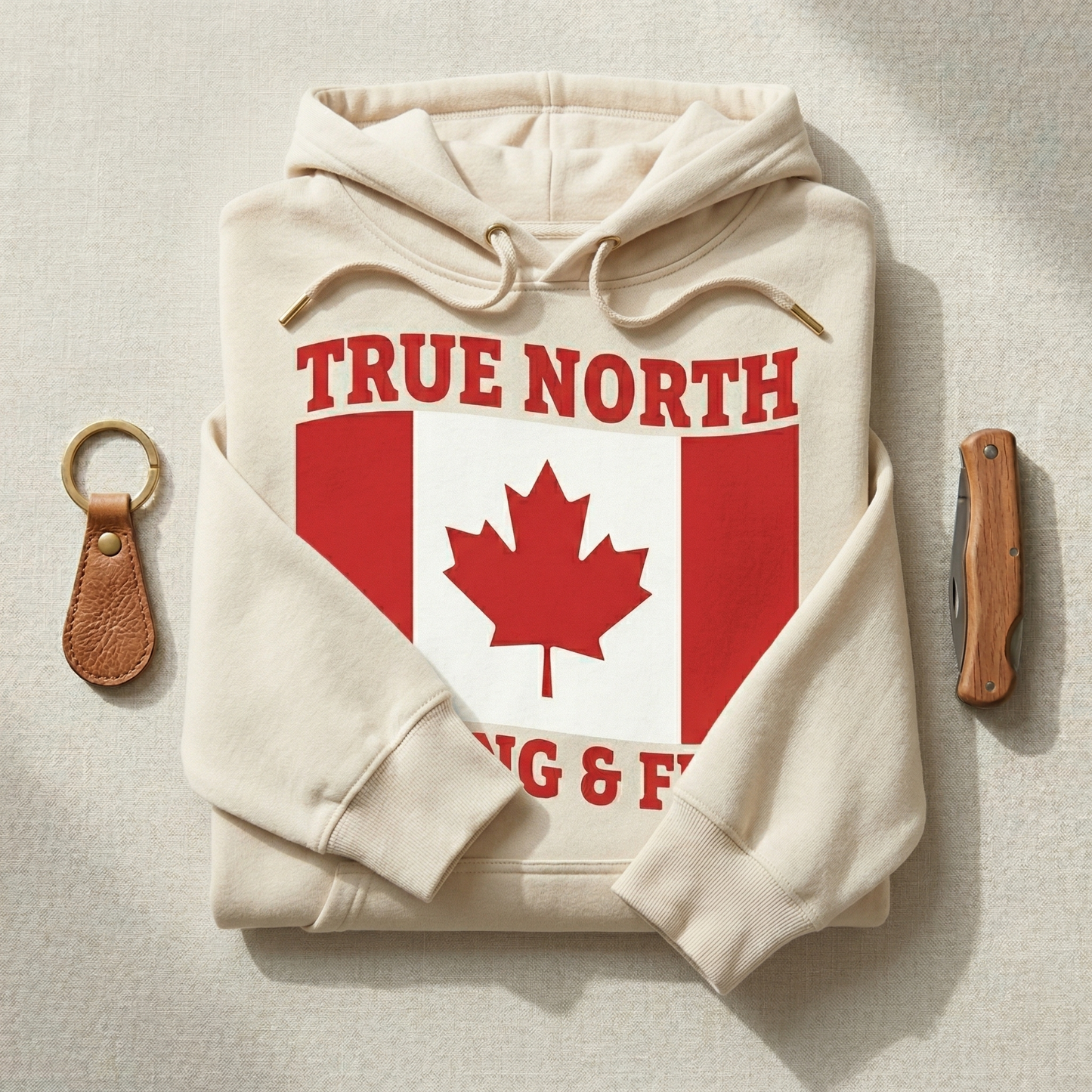 True North Strong and Free Hoodie, Custom Canada Flag Sweatshirt, Personalized Canadian Pride Sweater, Canada Day Outfit