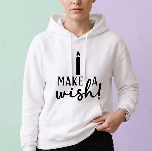 Custom Make a Wish Birthday Shirt, Personalized Birthday Candle Hoodie, Custom Name Birthday Sweatshirt, Birthday Gift for Her