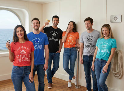 Funny Cruise Squad Shirts, Most Likely To Cruise T-Shirts, Family Cruise 2026 Trip, Group Vacation Tees, Drinking Team Shirts, Nauti Crew Custom Tops, Nautical Party Outfits