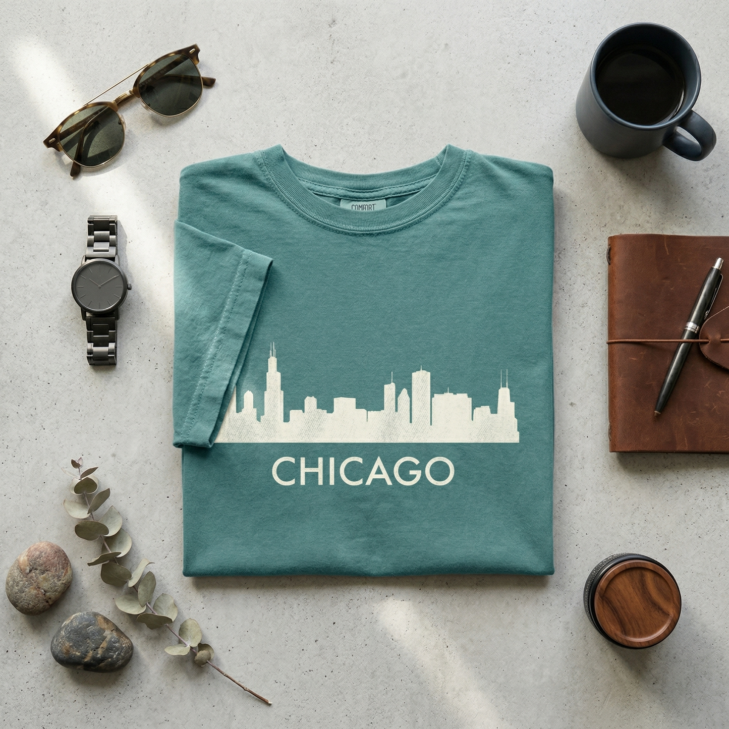 Custom Chicago Skyline T-Shirt | Personalized Illinois Tee | Windy City Hometown Pride Shirt | Midwest Travel Souvenir Gift