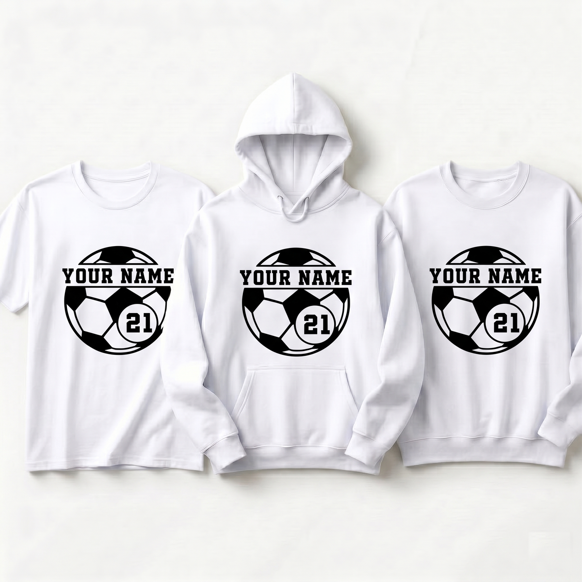 Personalized Soccer Shirt, Custom Name and Number Soccer Hoodie, Team Soccer Sweatshirt, Custom Soccer Gift for Kids and Adults