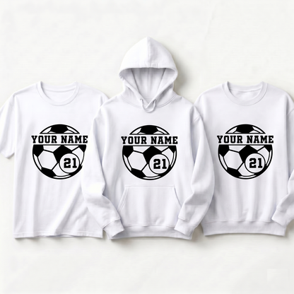 Personalized Soccer Shirt, Custom Name and Number Soccer Hoodie, Team Soccer Sweatshirt, Custom Soccer Gift for Kids and Adults