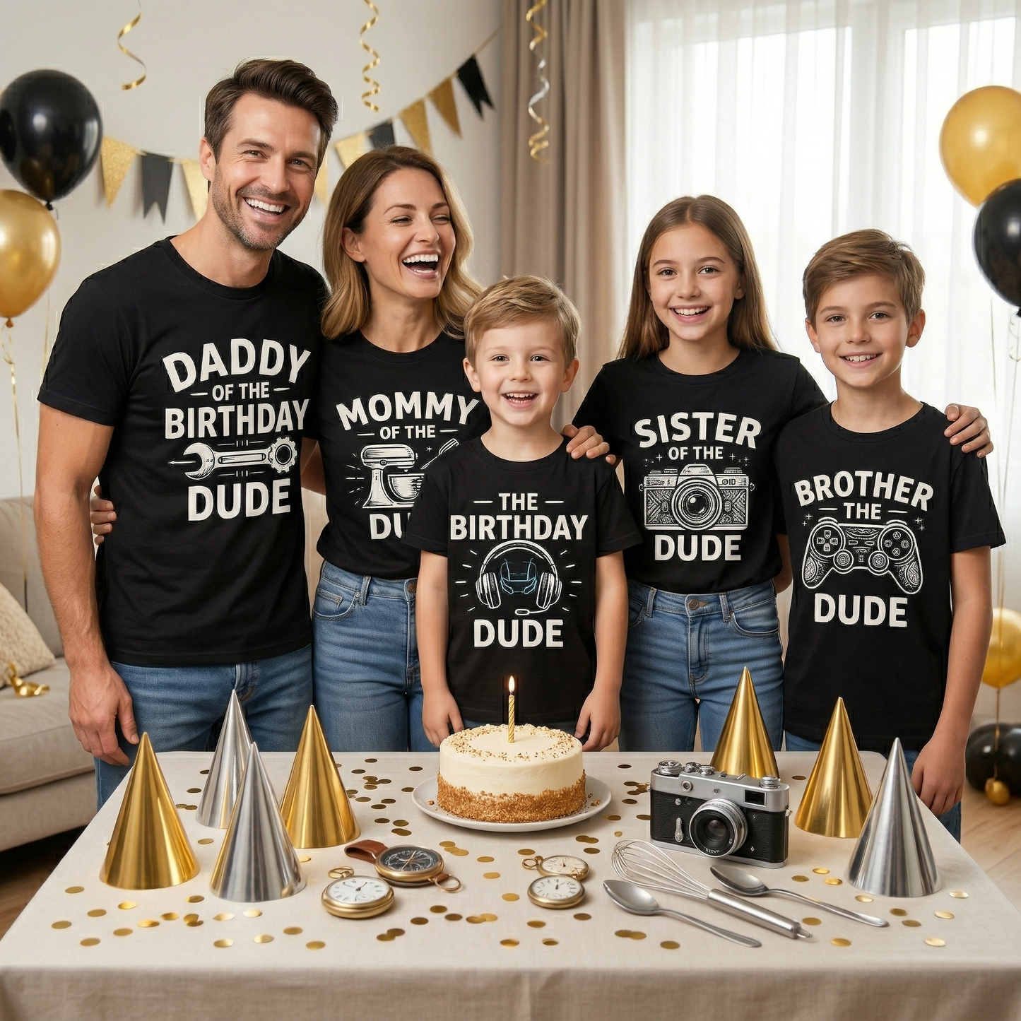 Custom Birthday Dude Family Shirt, Matching Birthday Party Tees, Personalized Family Birthday Outfits, Gamer Birthday Theme, Birthday Shirts