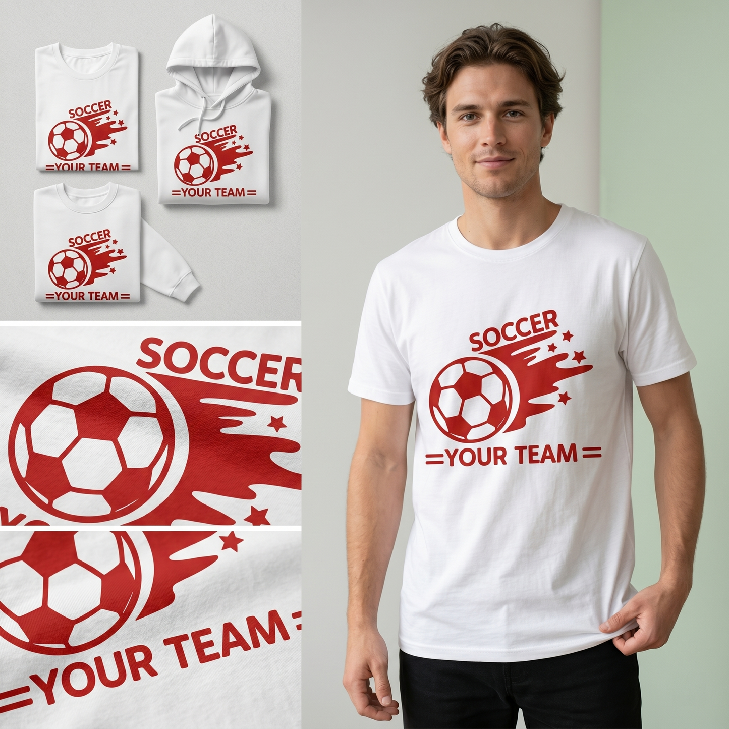 Custom Soccer Team Shirts, Personalized Soccer Hoodie, Comet Soccer Ball Sweatshirt, Custom Team Spirit Apparel, Custom Soccer Coach Gift