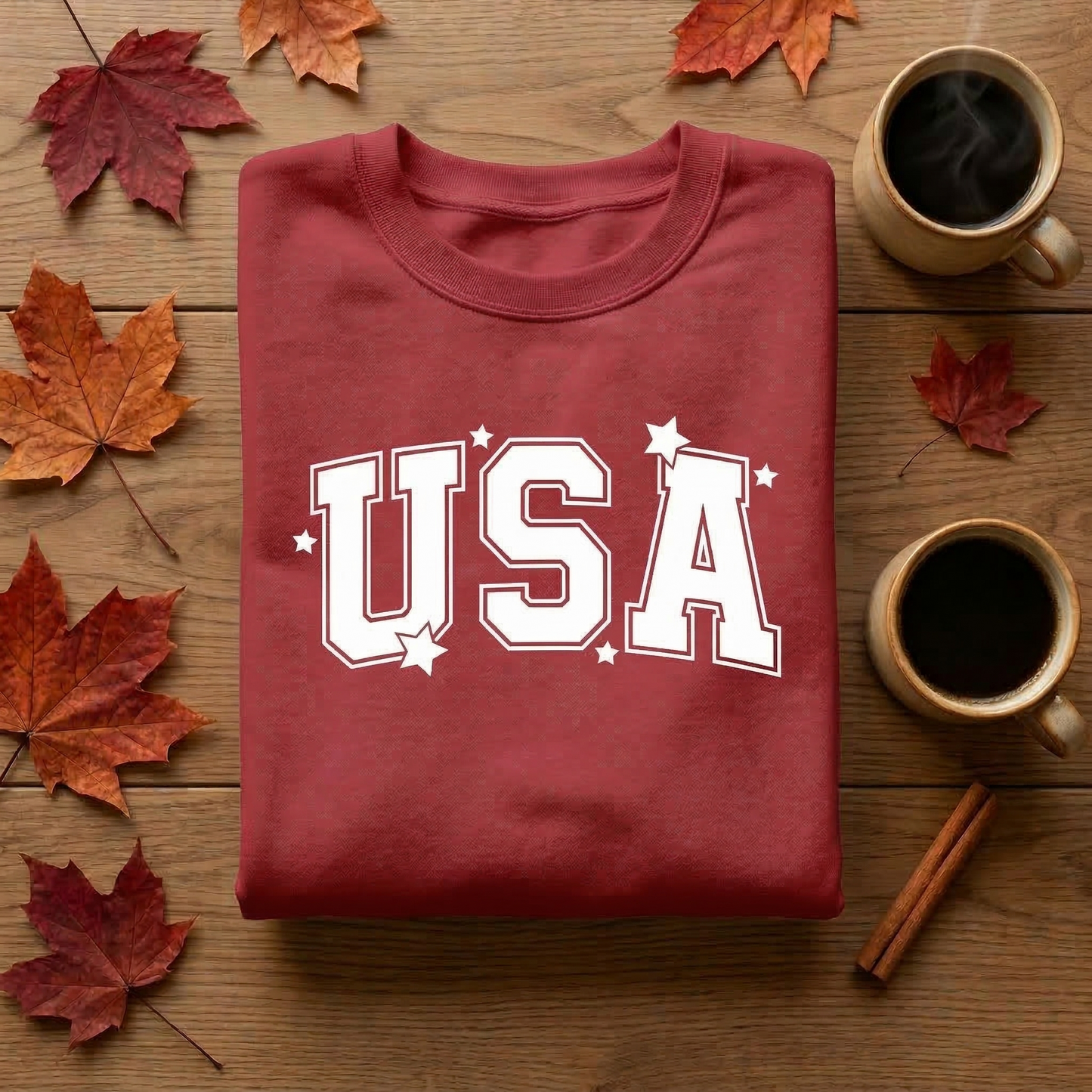 Varsity USA Sweatshirt | Cozy Fall Americana Crewneck | Preppy Retro Pullover | Minimalist Navy & Cream Sweater | Autumn College Style