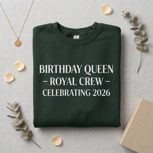 Custom Birthday Queen Sweatshirt, Royal Crew Party Shirt, Personalized Year Birthday Gift