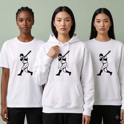 Baseball Player Hoodie, Personalized Baseball Sweatshirt, Minimalist Batter Shirt, Custom Baseball Gift, Personalized Team Baseball Apparel