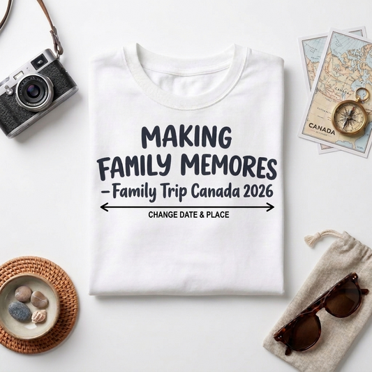 Custom Family Trip 2026 Shirt, Making Family Memories T-Shirt, Personalized Canada Vacation Tee, Minimalist Family Reunion Gift