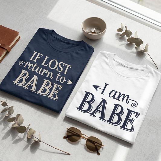 Custom Matching Couples Sweatshirts, Personalized If Lost Return to Babe Hoodie, Funny Couple Gift, Anniversary Crewneck