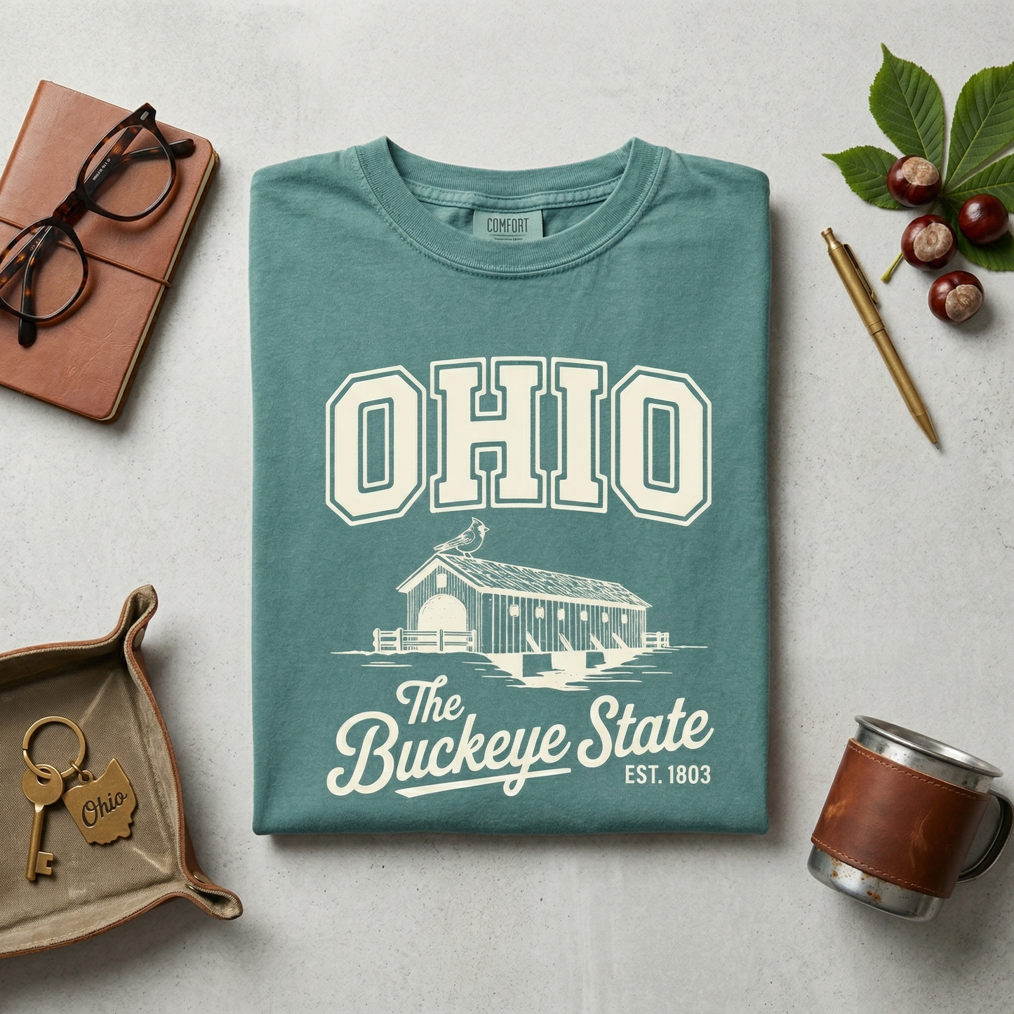 Custom Ohio Hoodie, Vintage Covered Bridge Sweatshirt, Personalized State Apparel