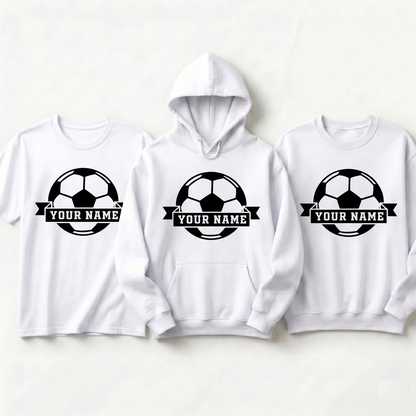 Custom Soccer Name Shirt, Personalized Soccer Hoodie for Kids and Adults, Custom Soccer Ball Sweatshirt, Soccer Team Gift