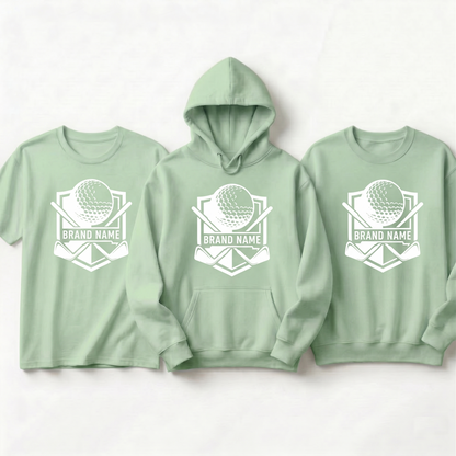 Custom Golf Crest Hoodie, Personalized Golf Ball Sweatshirt, Country Club T-Shirt, Custom Logo Golf Apparel, Personalized Gift for Golfer