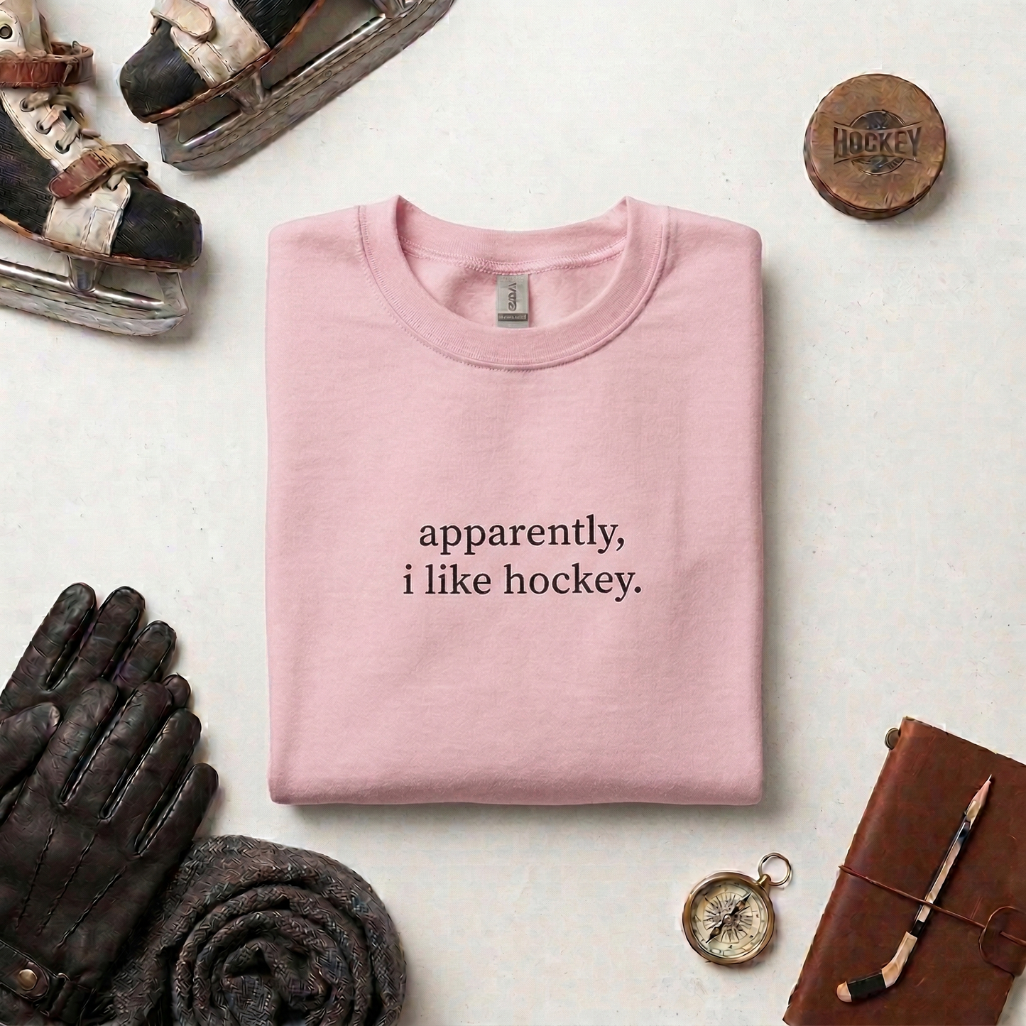 Maroon Hockey Sweatshirt | Minimalist Crewneck, Game Day Pullover