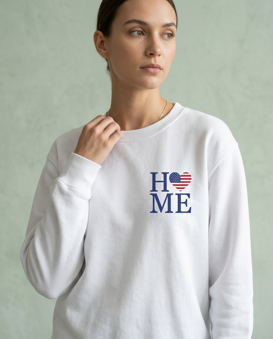 Custom USA Home Shirt, Patriotic 4th of July Hoodie, Personalized American Flag Heart Sweatshirt, Collegiate Style Patriotic Apparel