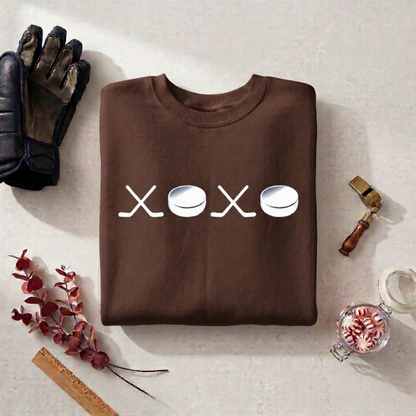XOXO Hockey Sweatshirt | Preppy Hockey Mom Crewneck | Gameday Apparel Sticks Pucks Pullover