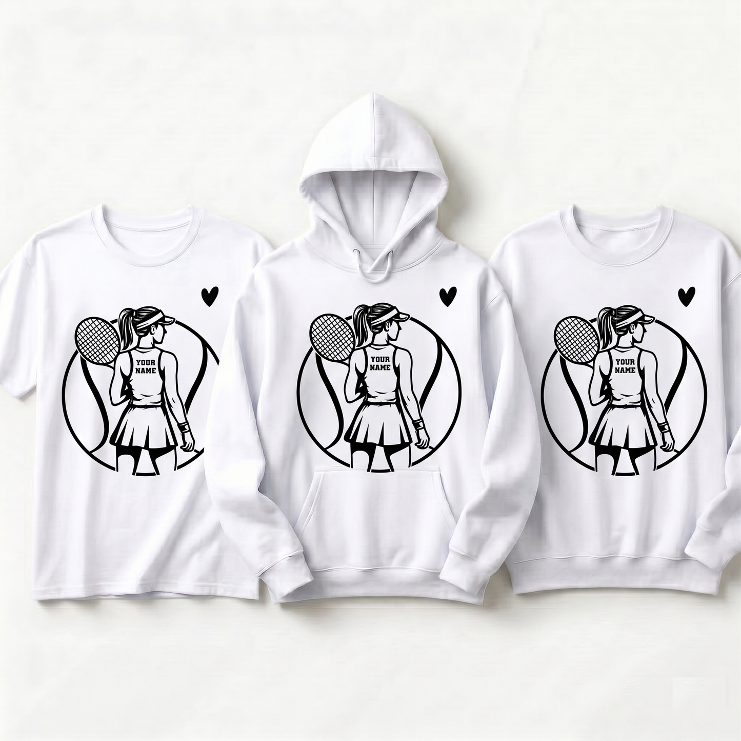 Custom Tennis Name Sweatshirt, Personalized Tennis Player Girl Crewneck, Tennis Lover Gift for Her, Custom Sports Name Pullover