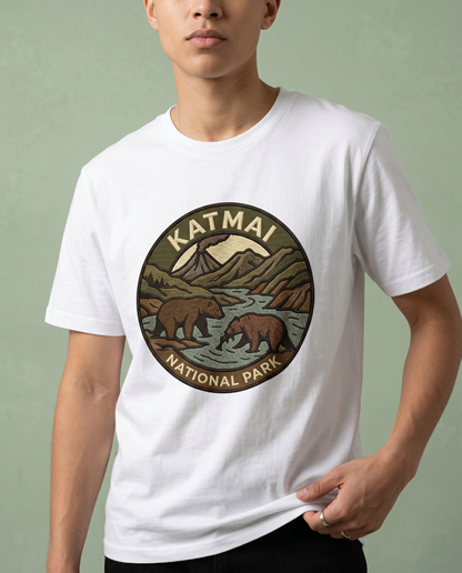 Custom Katmai National Park Shirt, Vintage Alaska Bear Hoodie, Personalized Nature Lover Sweatshirt, Retro Outdoor Adventure Apparel
