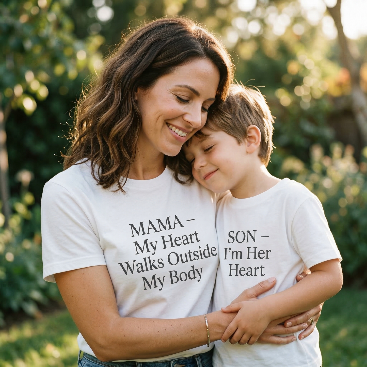 My Heart Walks Outside My Body Matching Set | Mother and Son T-Shirts | Sentimental Mom Gift | Gift for New Mother | Set of 2