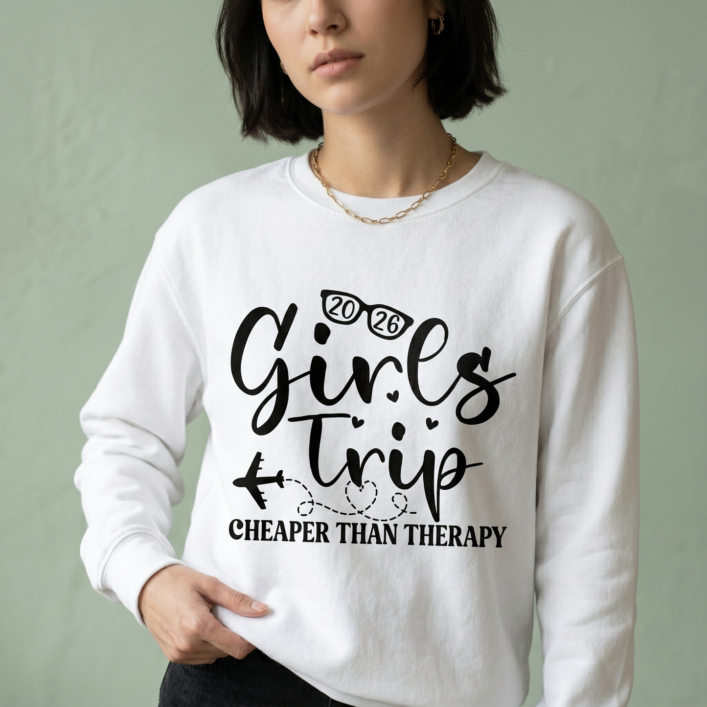 Custom Girls Trip 2026 Shirt, Cheaper Than Therapy Vacation Hoodie, Personalized Matching Group Trip Sweatshirt, Girls Weekend Gift