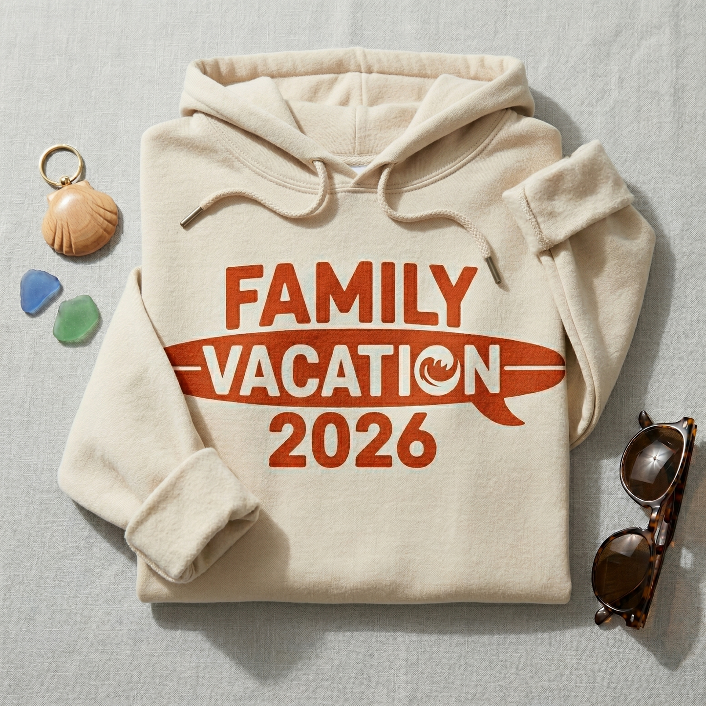 Custom Family Vacation 2026 Shirt, Retro Surfboard Beach Trip Tee, Personalized Matching Family Summer Shirts, Surf Style 2026 Cruise Shirt