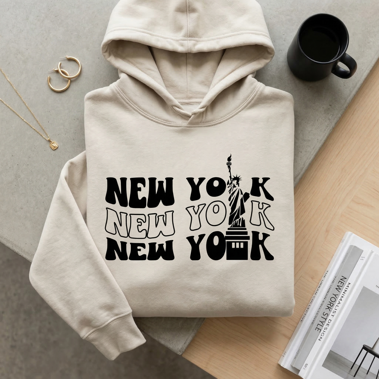 Retro New York T-Shirt, Wavy New York NYC Tee, Statue of Liberty Graphic Shirt, Vintage Style New York Souvenir, NYC Gift