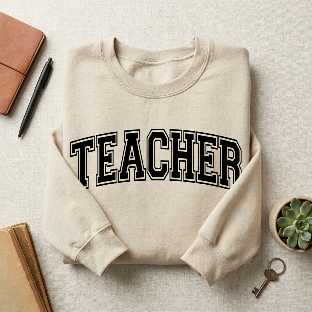 Custom Teacher Sweatshirt, Personalized Teacher Gift, Custom Name Teacher Sweater, Aesthetic Varsity Teacher Shirt, Retro Teacher Crewneck (Copy)