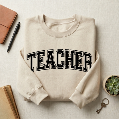Custom Teacher Sweatshirt, Personalized Teacher Gift, Custom Name Teacher Sweater, Aesthetic Varsity Teacher Shirt, Retro Teacher Crewneck (Copy)