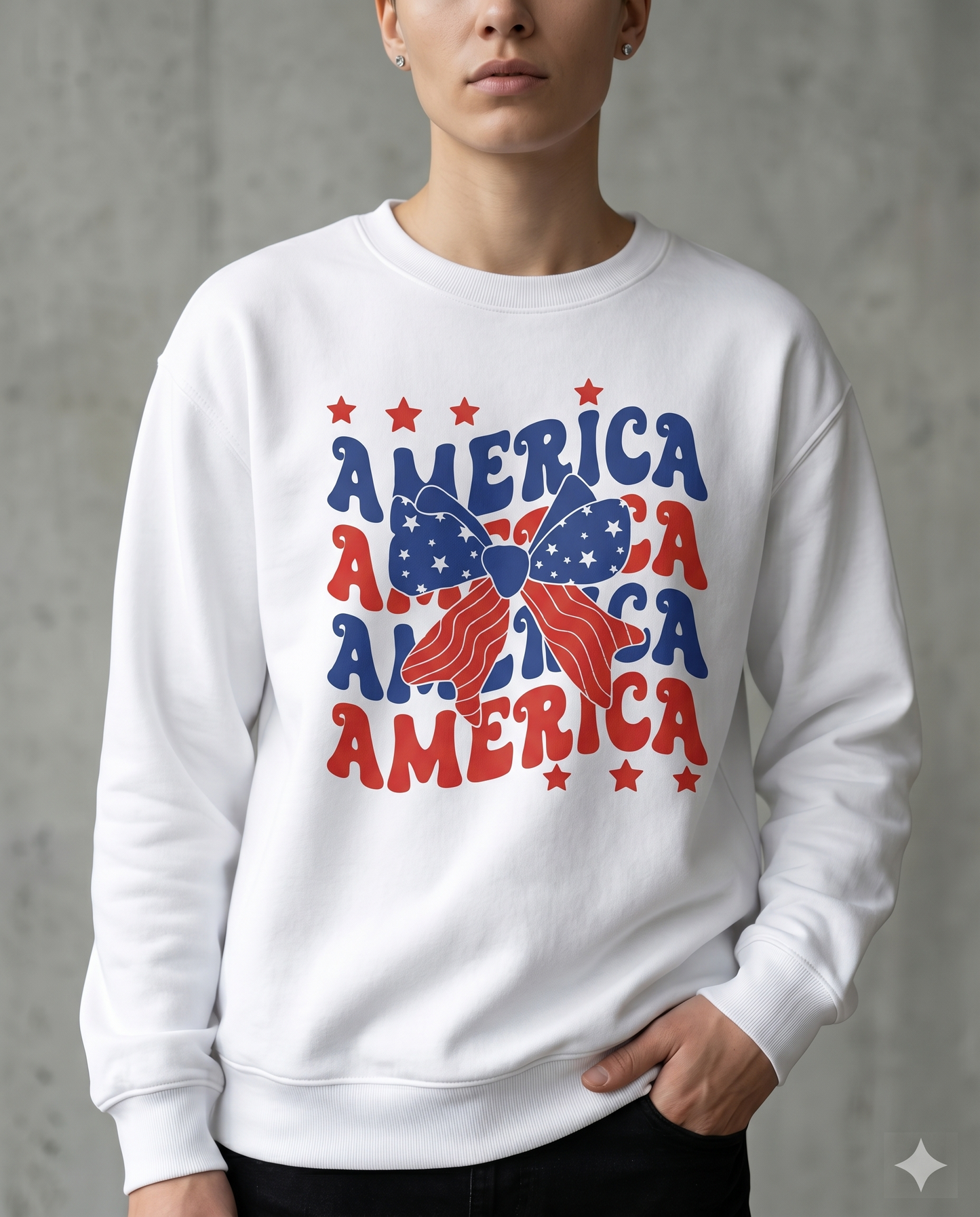 Custom Retro America Bow Hoodie, Personalized Patriotic Coquette Sweatshirt, American Flag Ribbon Gift, Custom USA Vacation Apparel