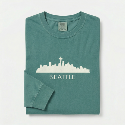 Custom Seattle Skyline Hoodie | Personalized PNW Sweatshirt | Emerald City Hometown Pride Sweater | Washington Travel Gift