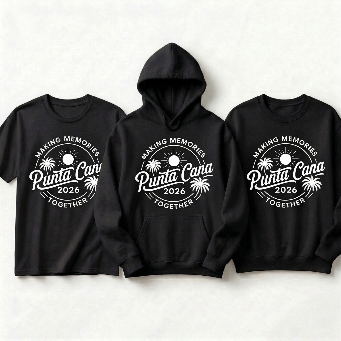 Custom Punta Cana 2026 Family Vacation Shirts | Personalized Matching Beach Hoodies | Making Memories Together Group Sweatshirt