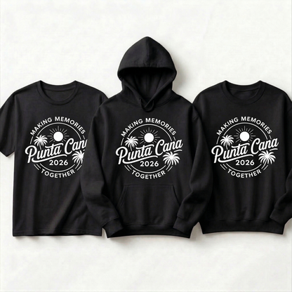 Custom Punta Cana 2026 Family Vacation Shirts | Personalized Matching Beach Hoodies | Making Memories Together Group Sweatshirt