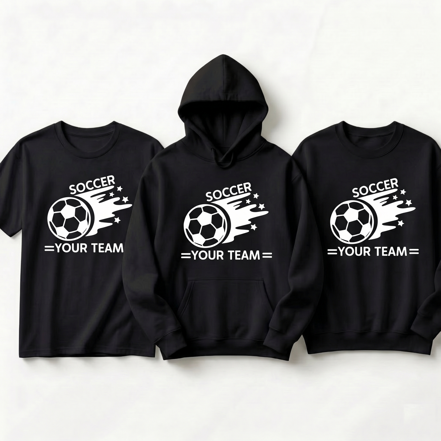 Custom Soccer Team Shirts, Personalized Soccer Hoodie, Comet Soccer Ball Sweatshirt, Custom Team Spirit Apparel, Custom Soccer Coach Gift