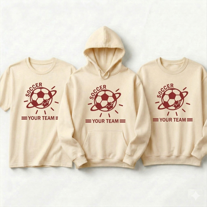 Custom Soccer Team Shirt, Personalized Soccer Hoodie, Retro Soccer Player Gift, Soccer Mom Sweatshirt, Custom Soccer Jersey Tee