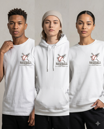 Custom Baseball Sweatshirt - Personalized Baseball Team Crewneck - Baseball Gift - Sports Fan Graphic Pullover - Custom Baseball Sweater