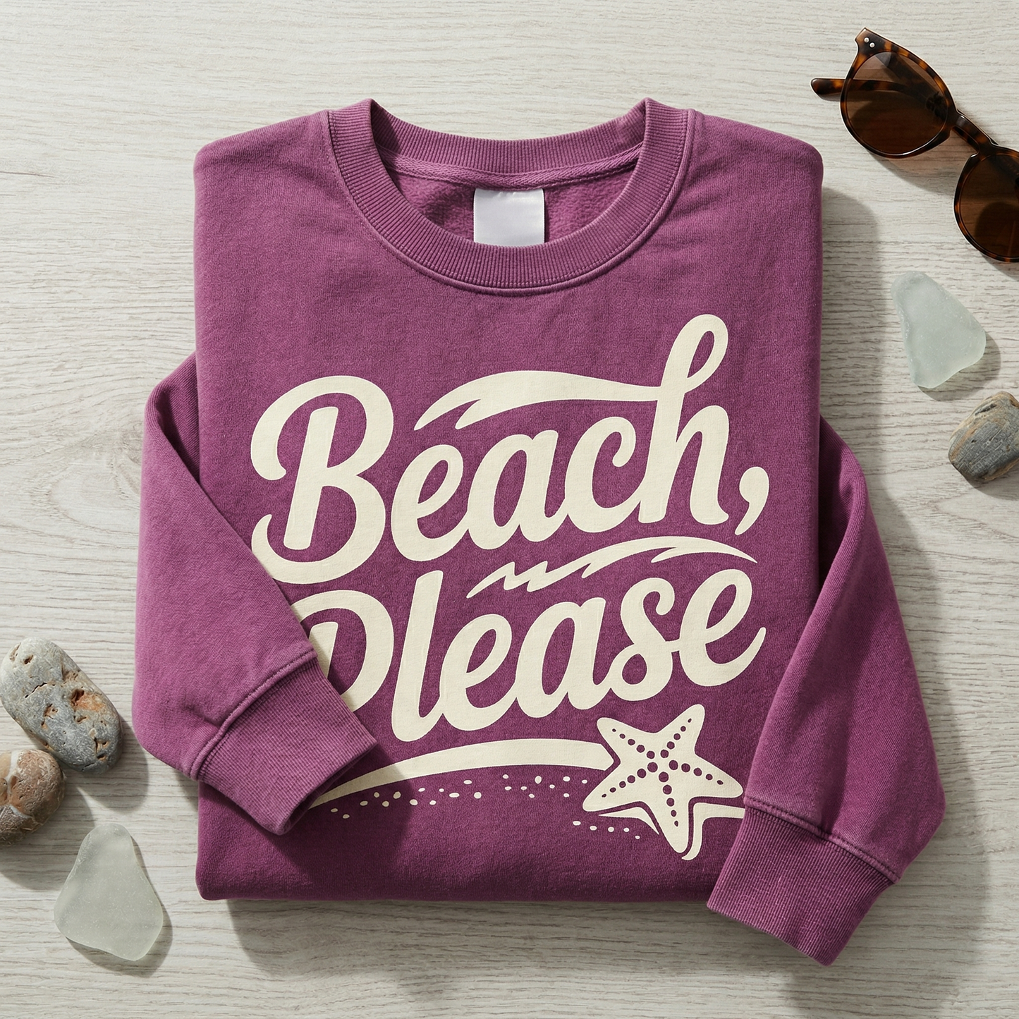 Custom Beach Please Shirt, Retro Summer Vacation Tee, Funny Beach T-Shirt, Personalized Girls Trip Shirt, Starfish Ocean Lover Gift