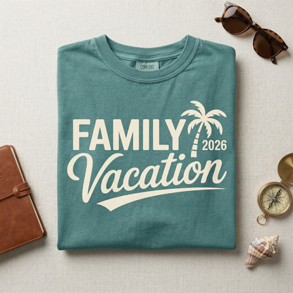 Custom Family Vacation 2026 Shirt, Retro Tropical Beach Trip Tee, Personalized Matching Family Vacation Shirts, Summer 2026 Cruise Shirt