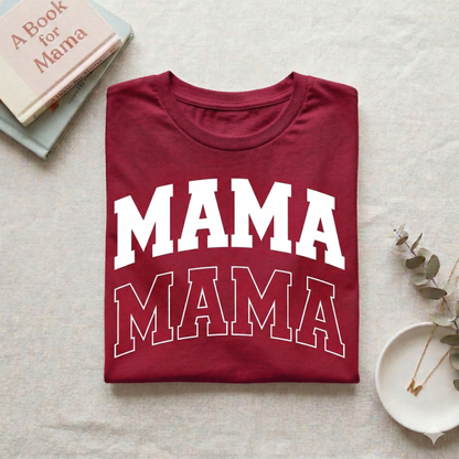 Mama Varsity Shirt, Retro Mama Sweatshirt Aesthetic, Mother's Day Gift, Minimalist Brown Graphic Tee, New Mom Gift