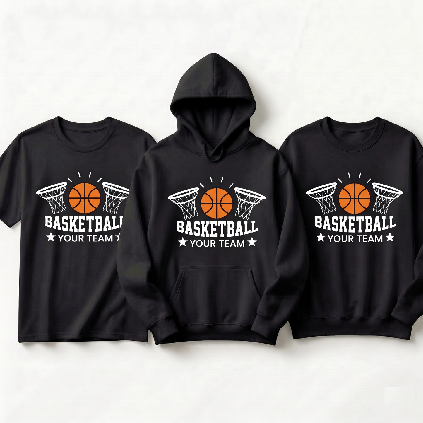 Custom Basketball Team Apparel - Personalized Basketball Hoodie, Sweatshirt, or T-Shirt - Custom Team Name Shirt, Basketball Coach Gift