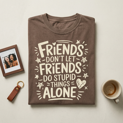 Custom Best Friend Shirt, Friends Don't Let Friends Do Stupid Things Alone Tee, Personalized Bestseller Friendship Gift, Funny Bestie shirt
