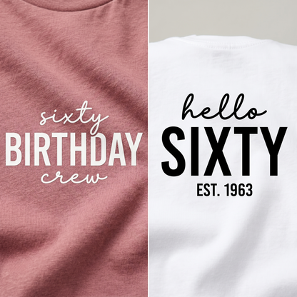 Birthday Crew Shirts for Women, Custom Group Birthday Trip T-Shirts, Sixtieth Birthday Gift, Personalized Shirt, Custom Year Birthday Top