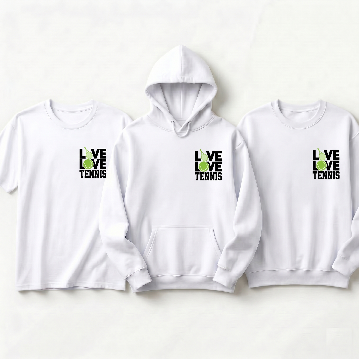 Custom Tennis Lover Sweatshirt, Love Tennis Hoodie & Minimalist T-Shirt | Cute Tennis Team Apparel | Gift for Tennis Player, Coach or Mom