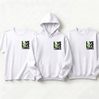 Custom Tennis Lover Sweatshirt, Love Tennis Hoodie & Minimalist T-Shirt | Cute Tennis Team Apparel | Gift for Tennis Player, Coach or Mom