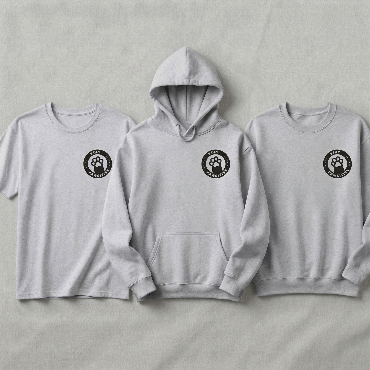 Custom Stay Pawsitive Hoodie, Personalized Dog Mom Sweatshirt, Custom Pet Name Hoodie, Paw Print Graphic Pullover, Pet Lover Gift,