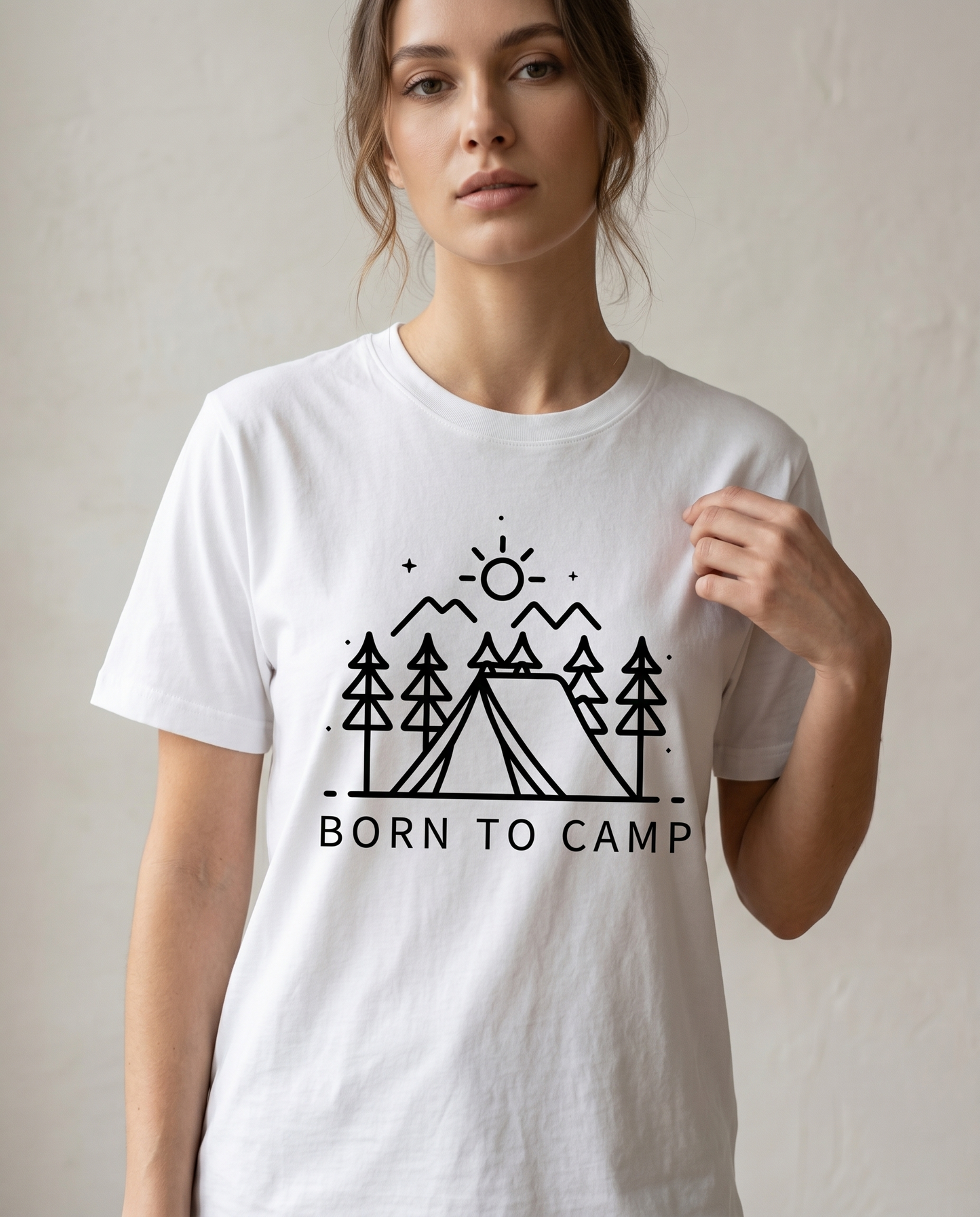 Born To Camp Sweatshirt, Custom Camping Hoodie, Personalized Outdoors Shirt, Minimalist Adventure Tee, Matching Family Camping Trip Gift