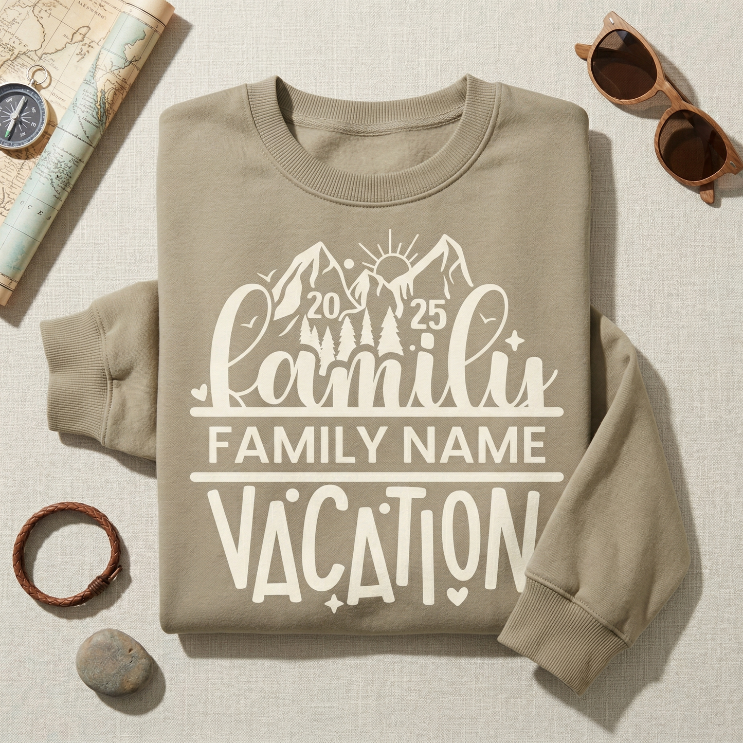 Custom Family Vacation Shirt, Mountain Trip Matching Family Tees, Personalized Family Name Vacation T-shirt, Retro Outdoorsy Group Shirt