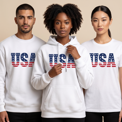 USA Flag Shirt, Retro Patriotic 4th of July Hoodie, Personalized American Flag Sweatshirt , USA Stars and Stripes Apparel