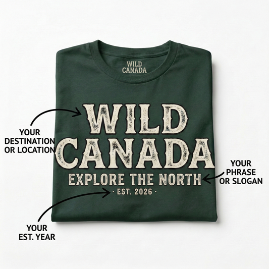 Customizable Wilderness T-Shirt | Personalized Outdoor Adventure Tee | Vintage Canada Nature Shirt | Custom Family Vacation Gift