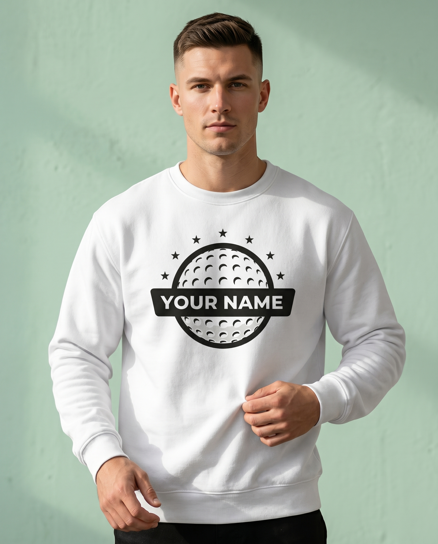 Custom Name Golf Shirt, Personalized Retro Golf Ball Hoodie, Minimalist Golfer Gift Sweatshirt, Vintage Country Club Apparel, Custom Tee